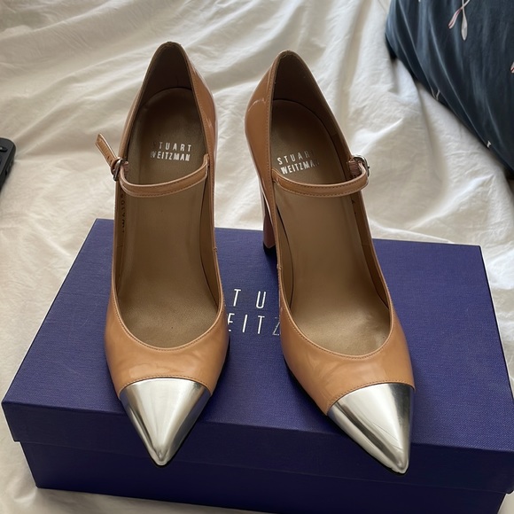 stuart weitzman capsize nude blush pink patent leather Mary Jane size 6.5 - Picture 3 of 11